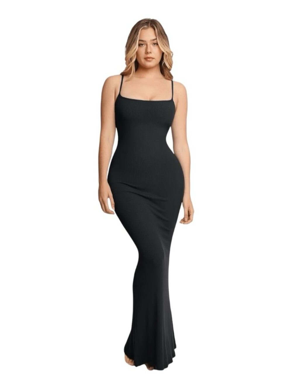 Popilush Shapewear Modal Slimming Maxi Slip Dress Small Black